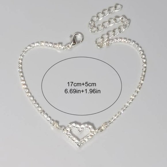 Valentines Day Bracelet Hollow Heart Shiny Chain Bracelet For Your Loved One - Picture 5 of 5